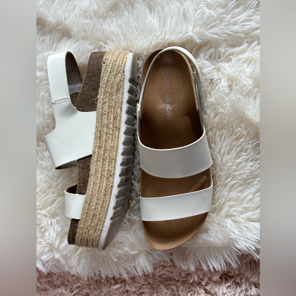 Dirty laundry white and cream platform sandals size 8.5